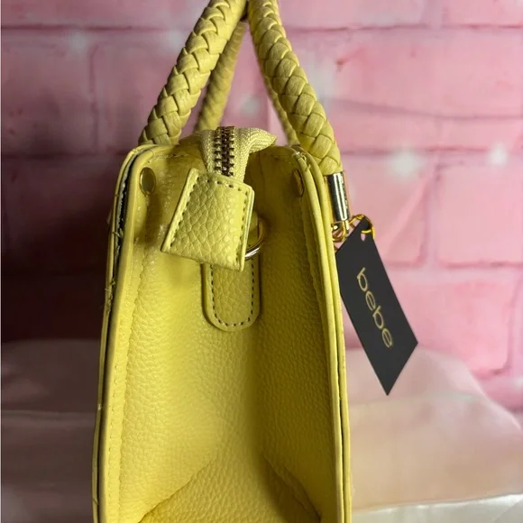 Bebe Yellow Satchel with Gold Accents - Picture 3 of 6